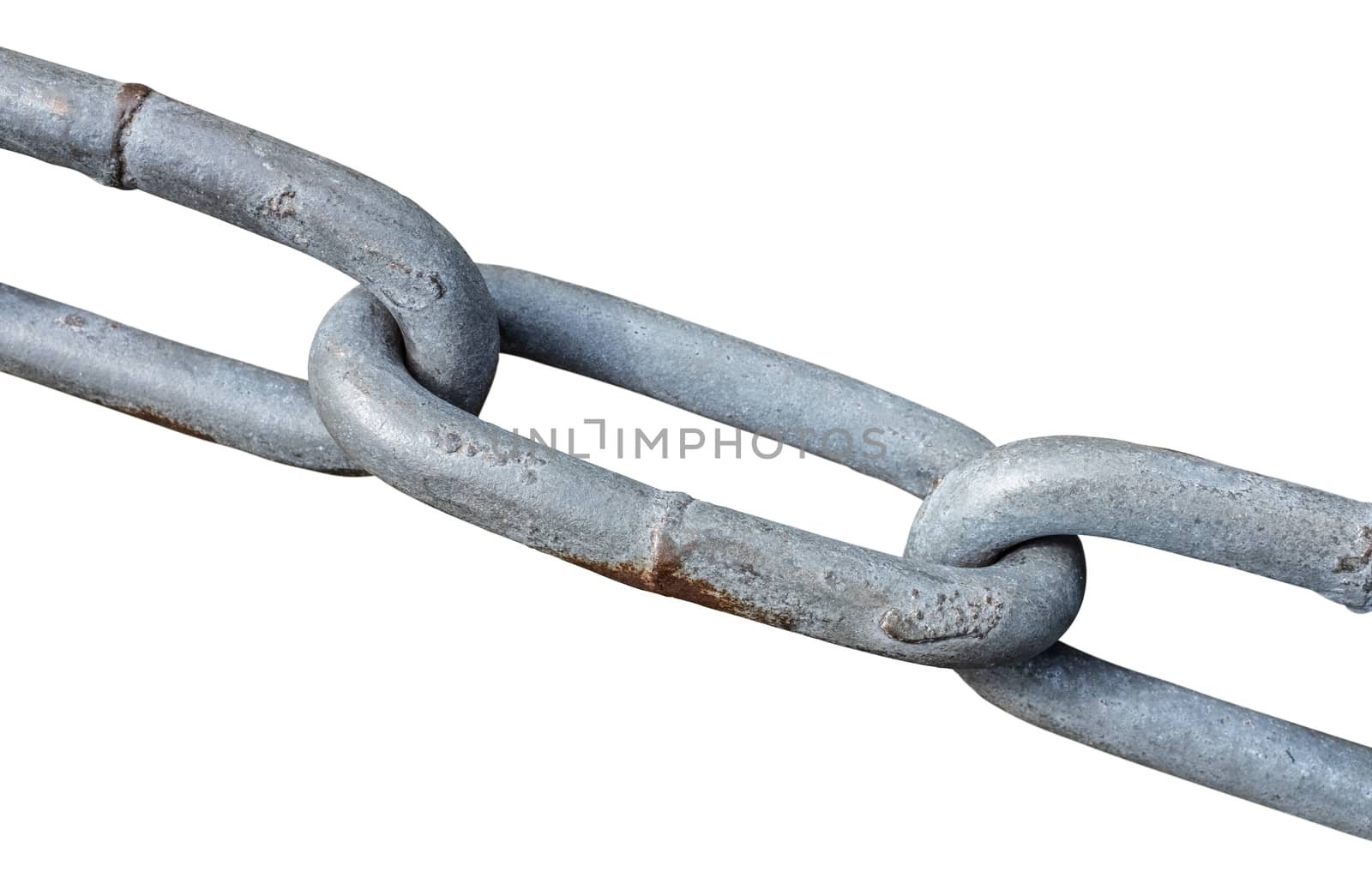 Isolated Strong Steel Chain On A White Background