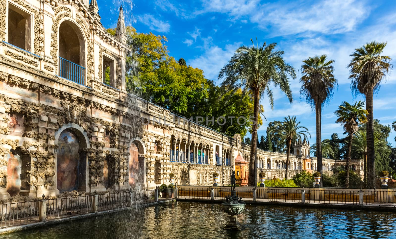 Seville, Spain - July 15, 2017: Seville is the capital of the autonomous community of Andalusia in southern Spain. Streets and sights of the city architecture.