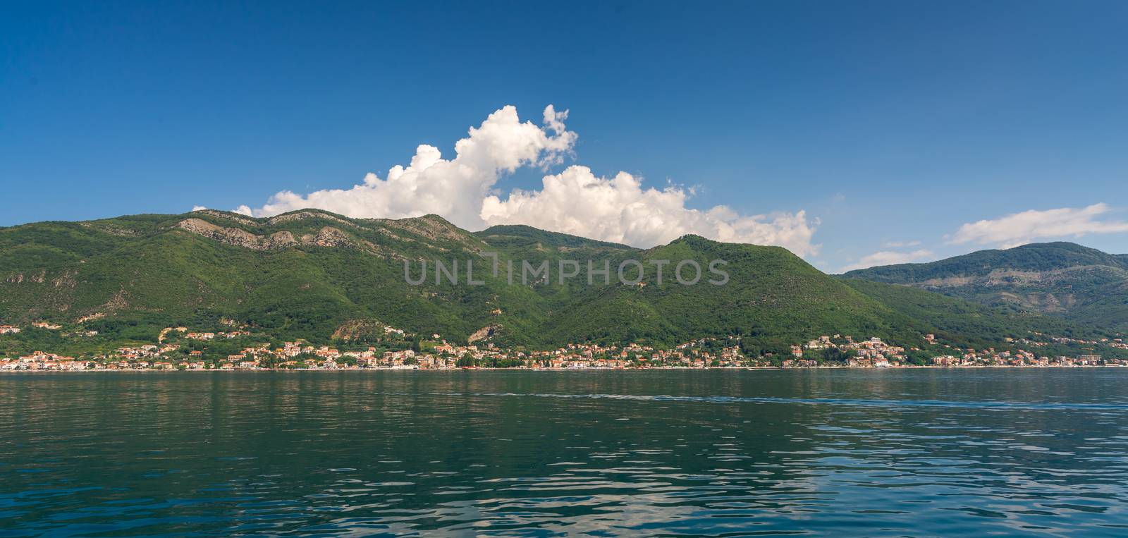 Villages on the shore of Bay of Kotor in  Montenegro. by Multipedia