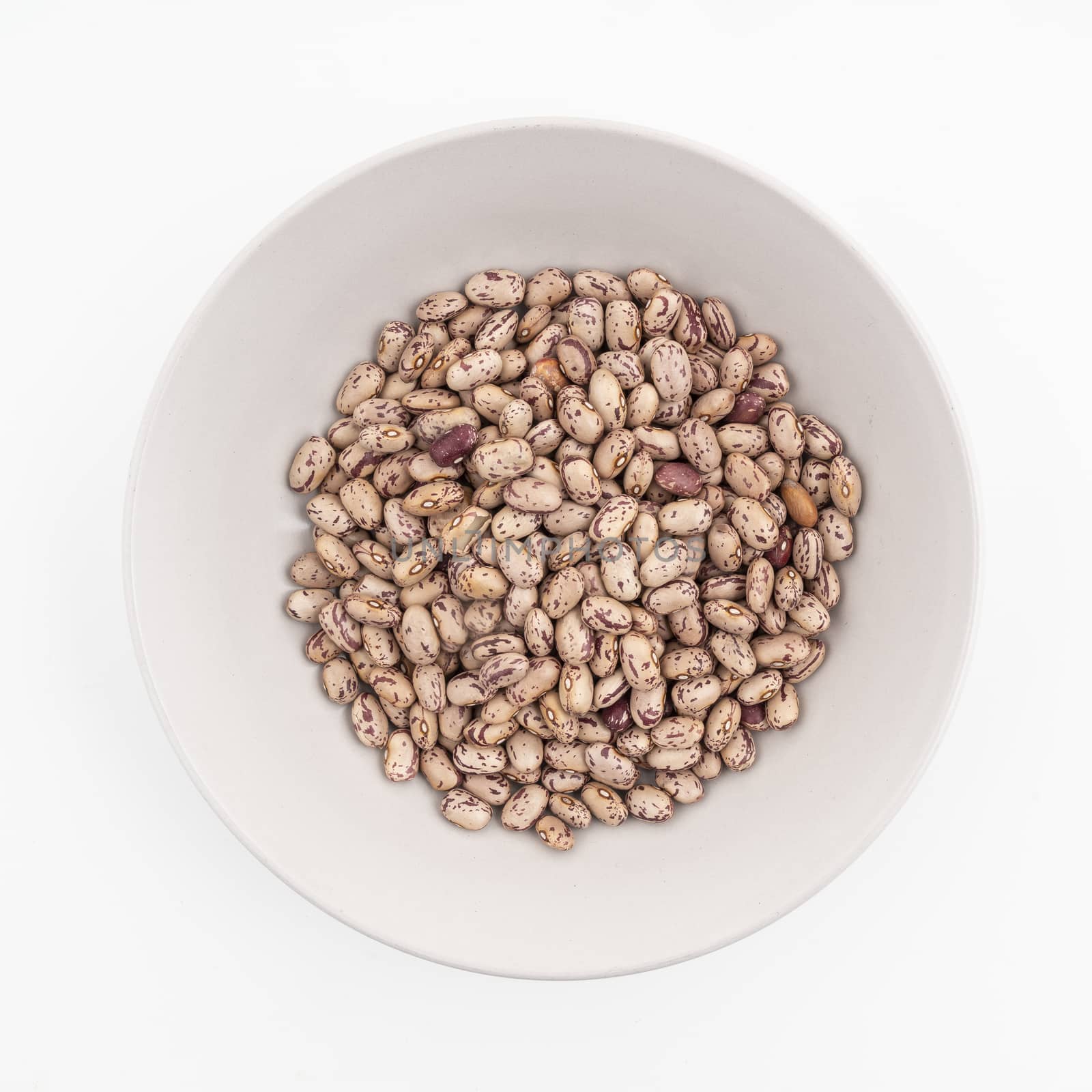 A plate of dried Pinto beans