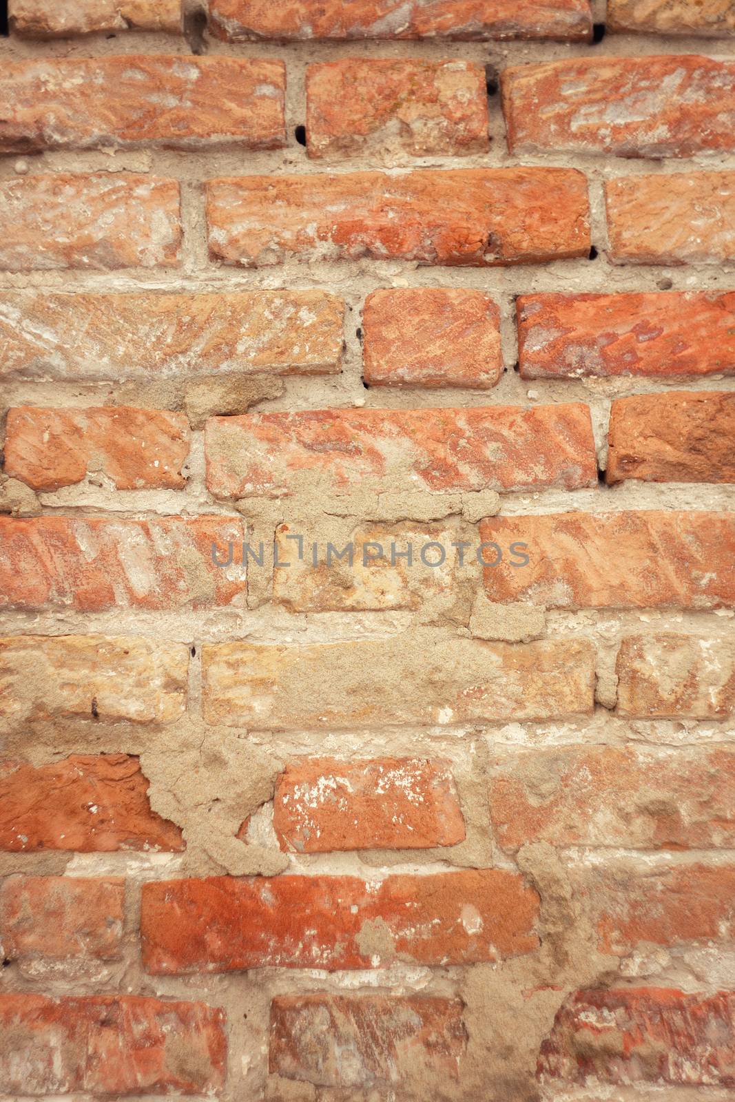 texture of old red brick, brickwork