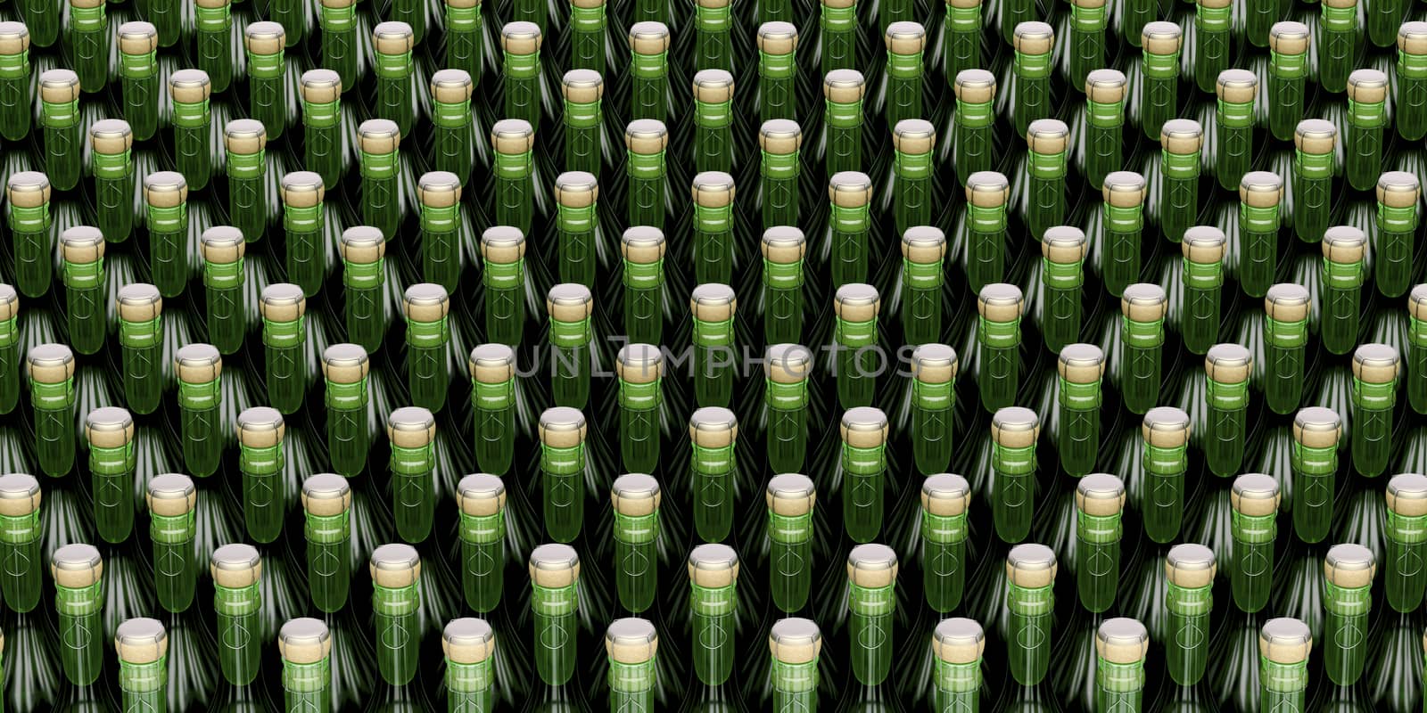 Rows with champagne bottles by magraphics