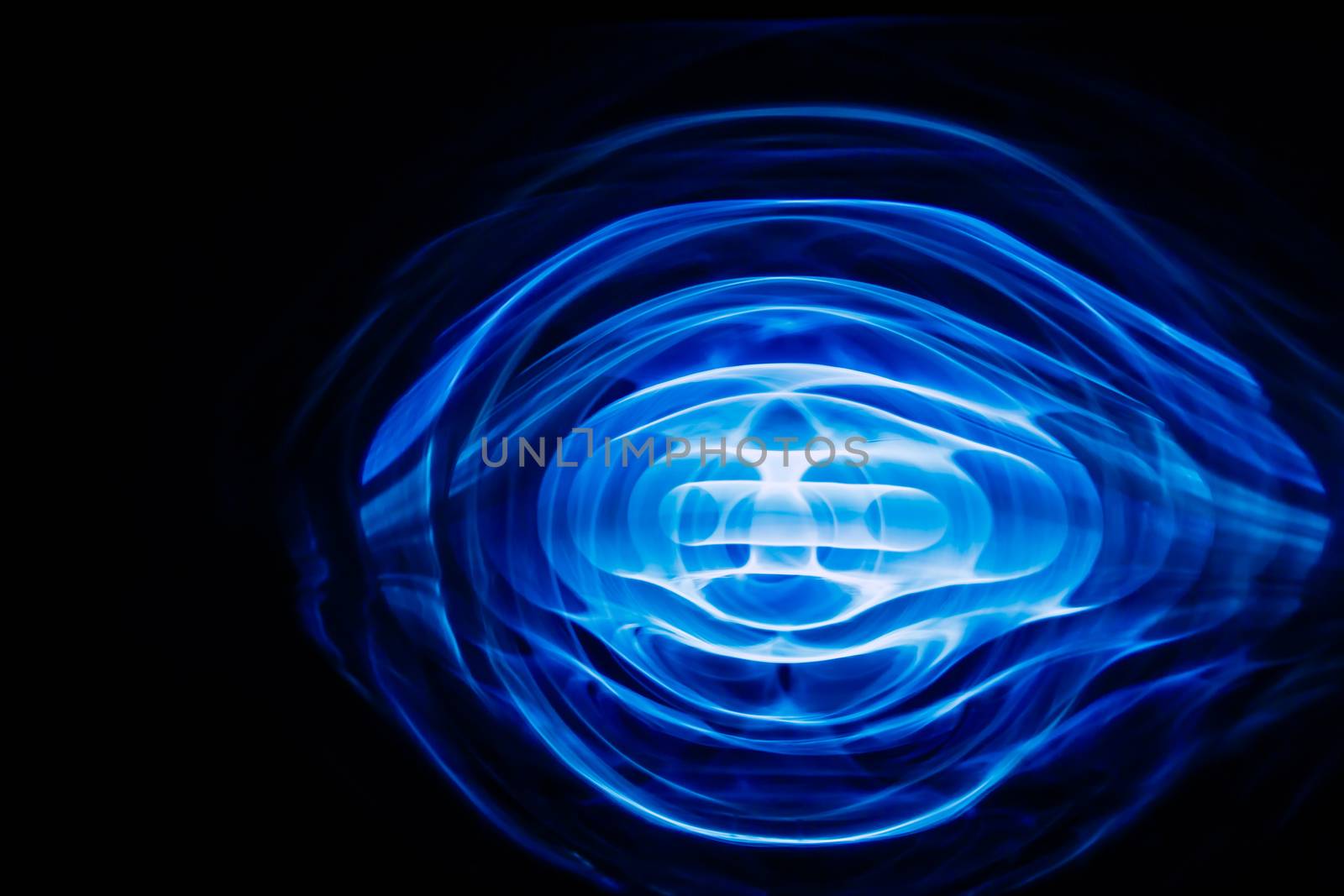 Sound waves in the visible blue color in the dark