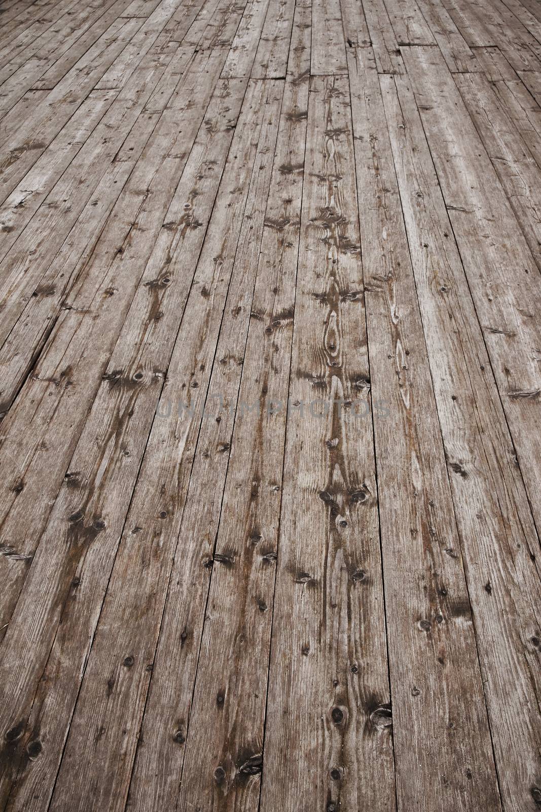Vintage wooden planks floor surface in perspective by BreakingTheWalls