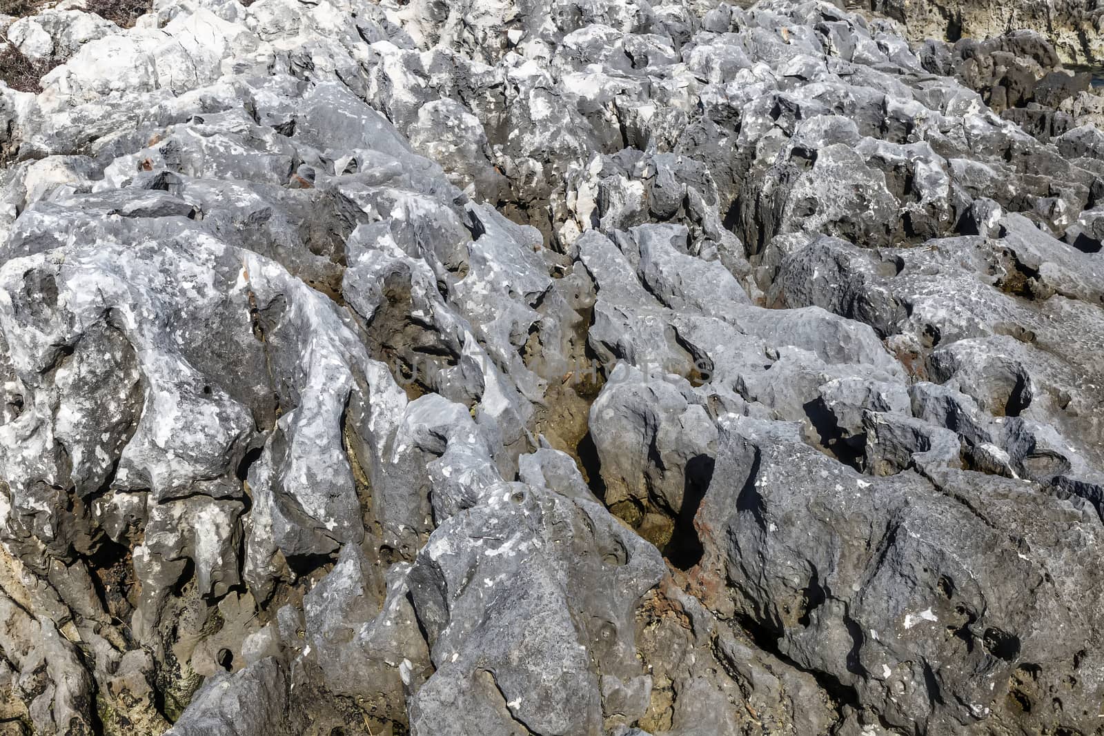 Rugged limestone sea rocks by sewer12