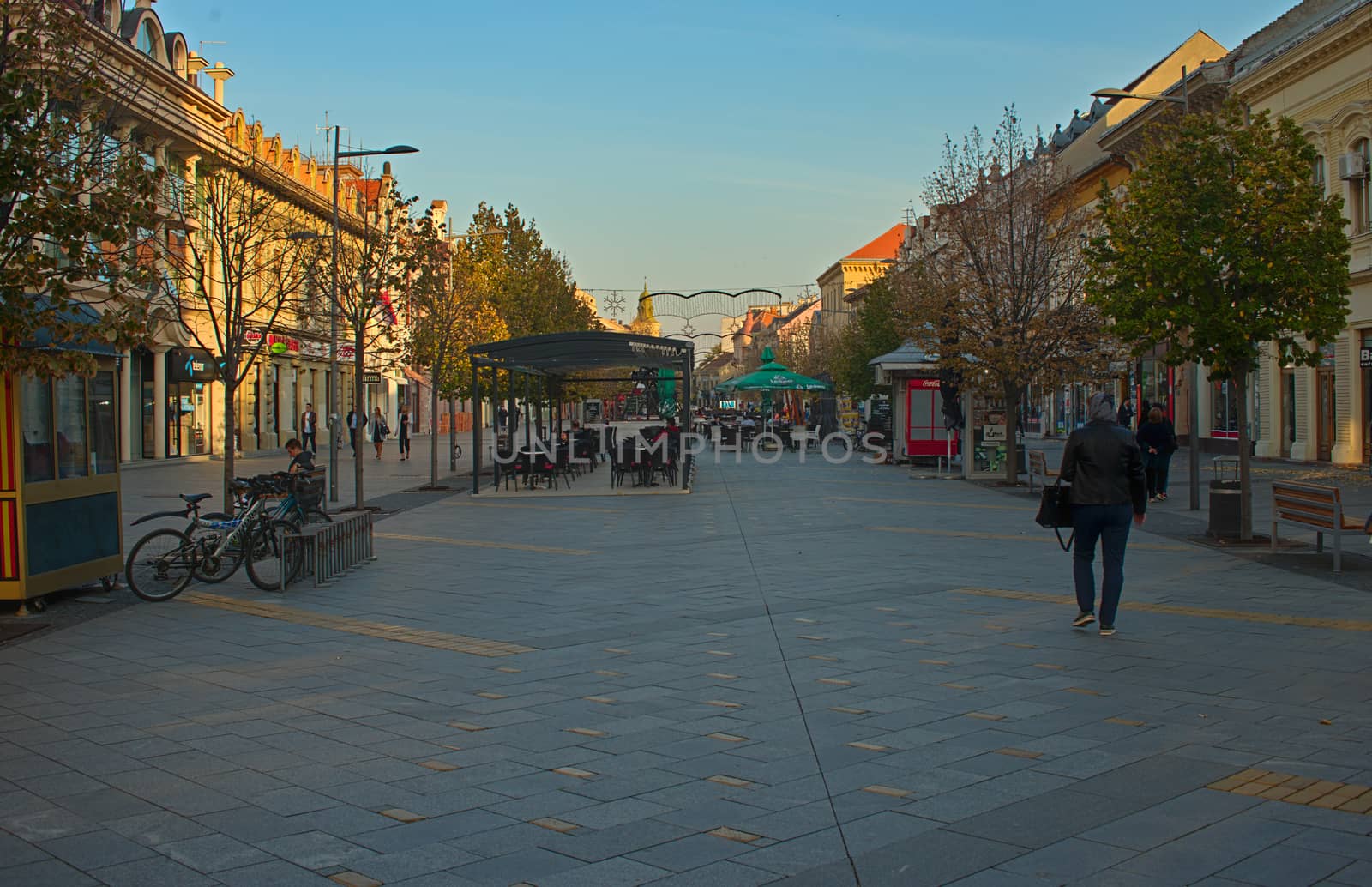 ZRENJANIN, SERBIA, OCTOBER 14th 2018 - Main promenade street