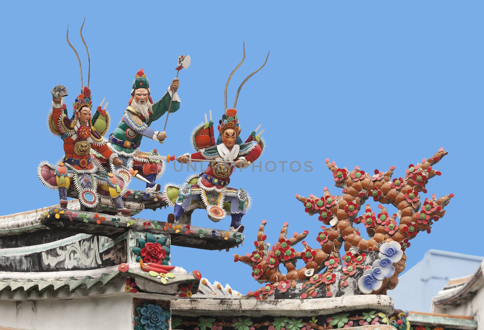 Warriors on a temple roof by Goodday