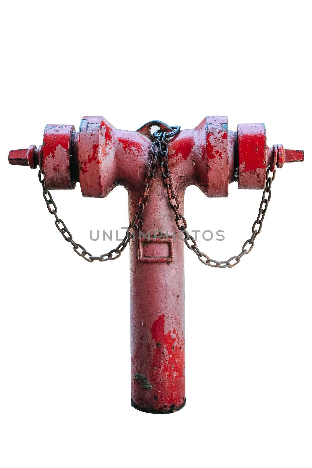 Red fire hydrant on white background