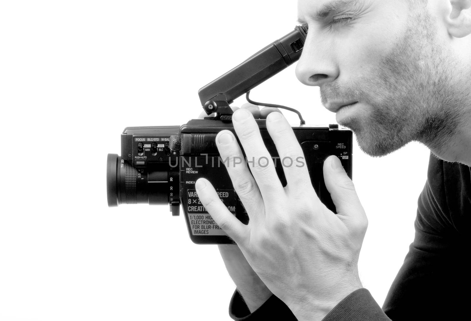 Analogue camcorder, isolated on a white background