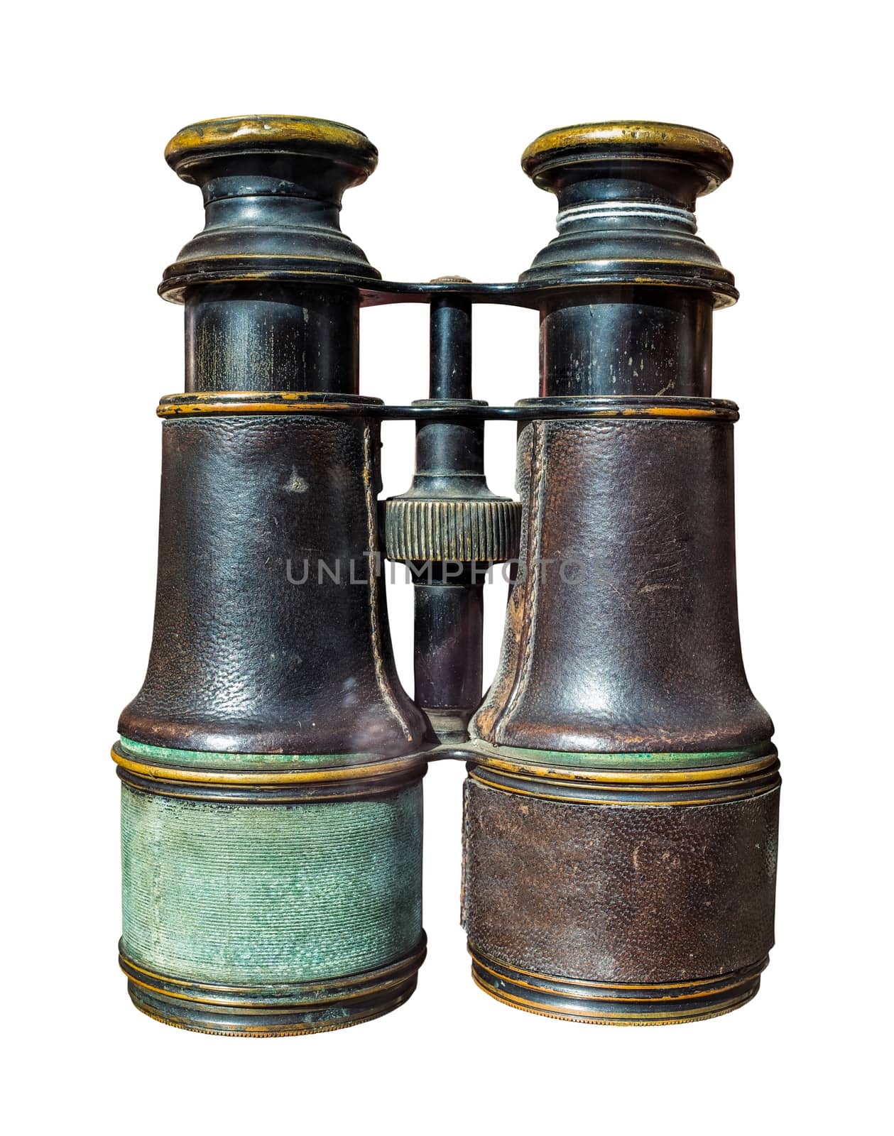 A Pair Of Isolated Vintage Brass Wartime Binoculars