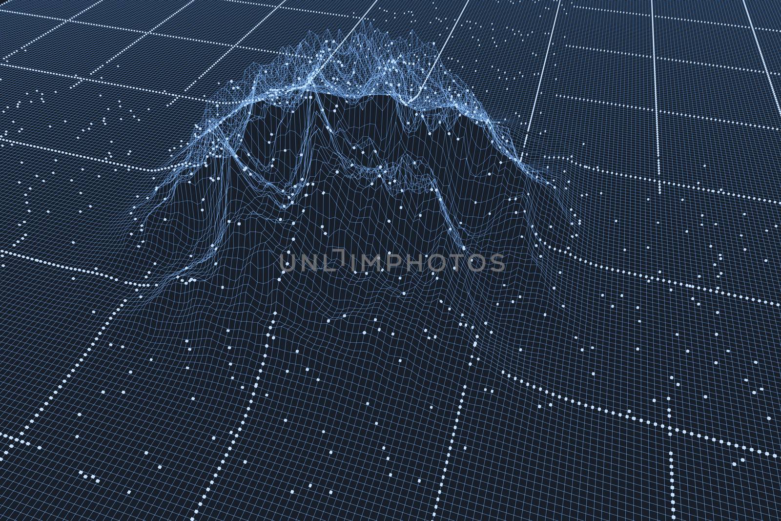 3d rendering, curve lines with dark background by vinkfan