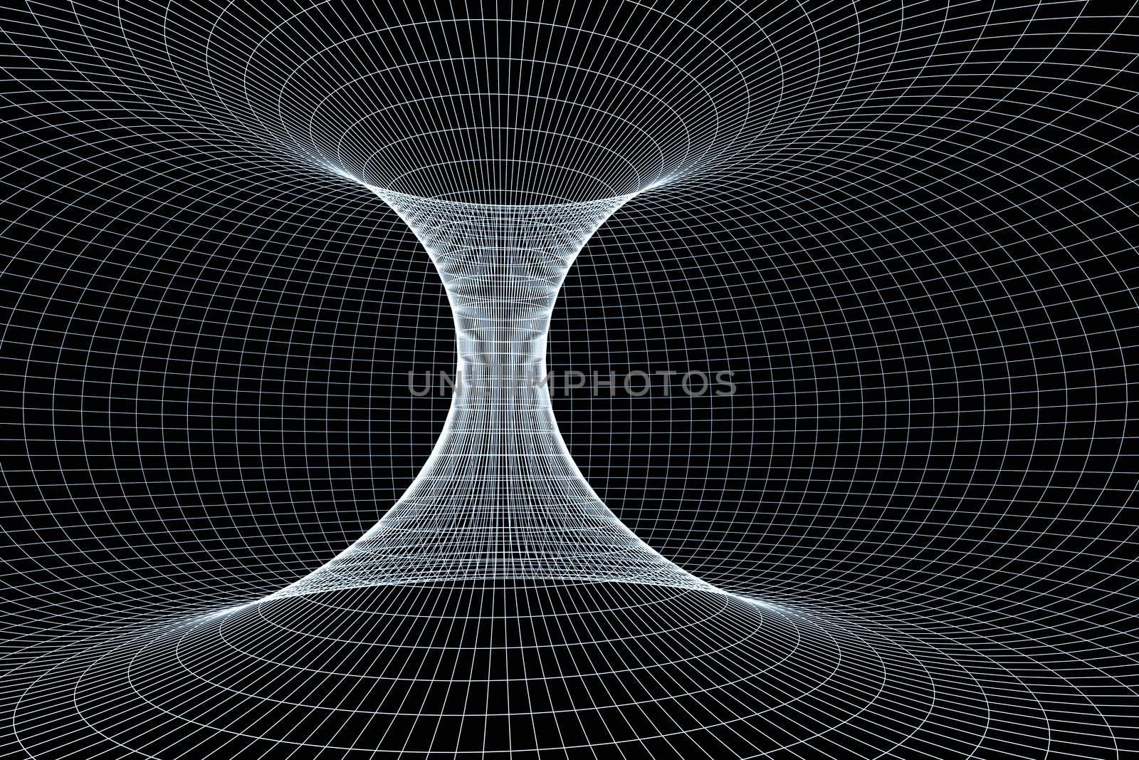 3d rendering, curve lines with dark background by vinkfan