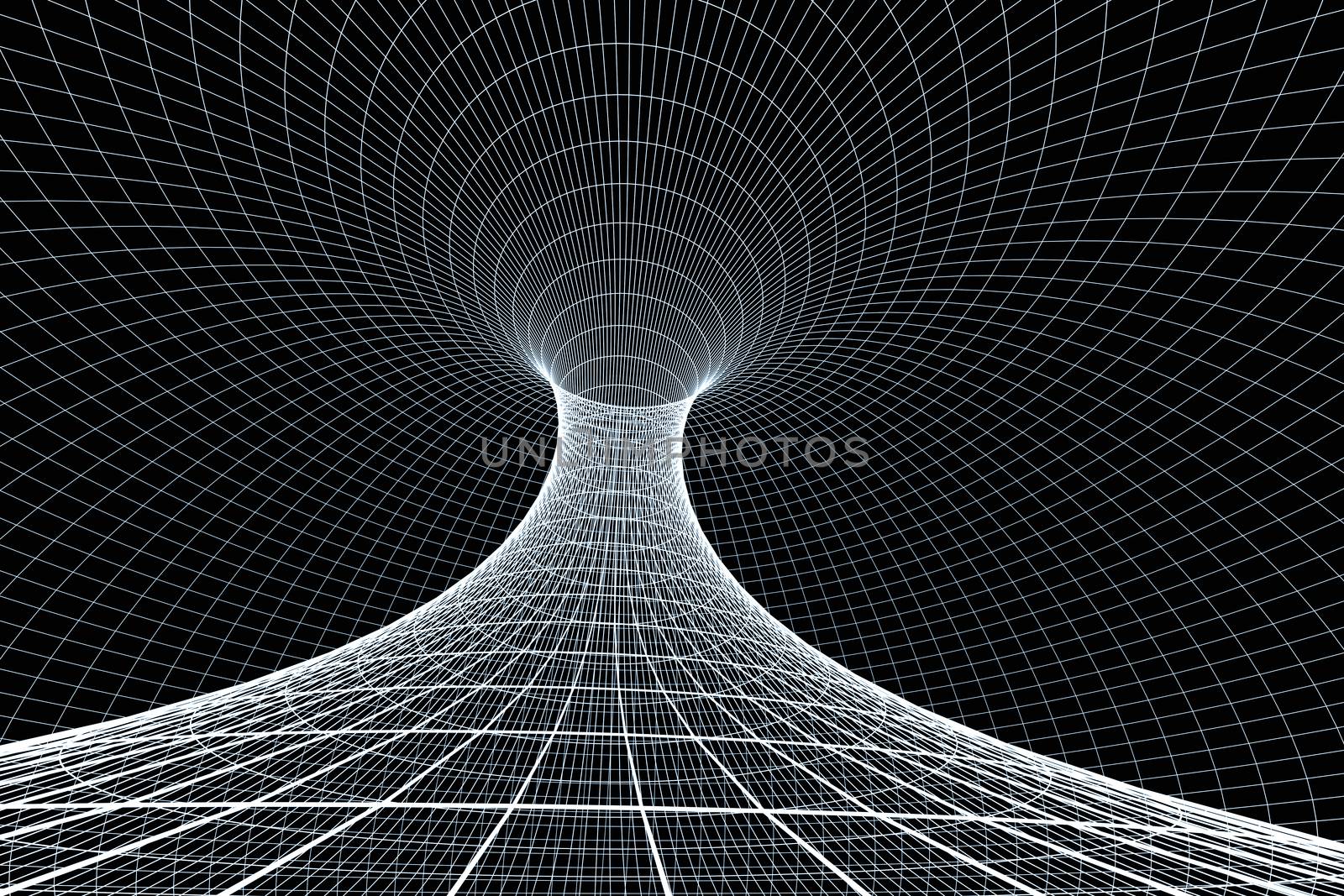 3d rendering, curve lines with dark background by vinkfan