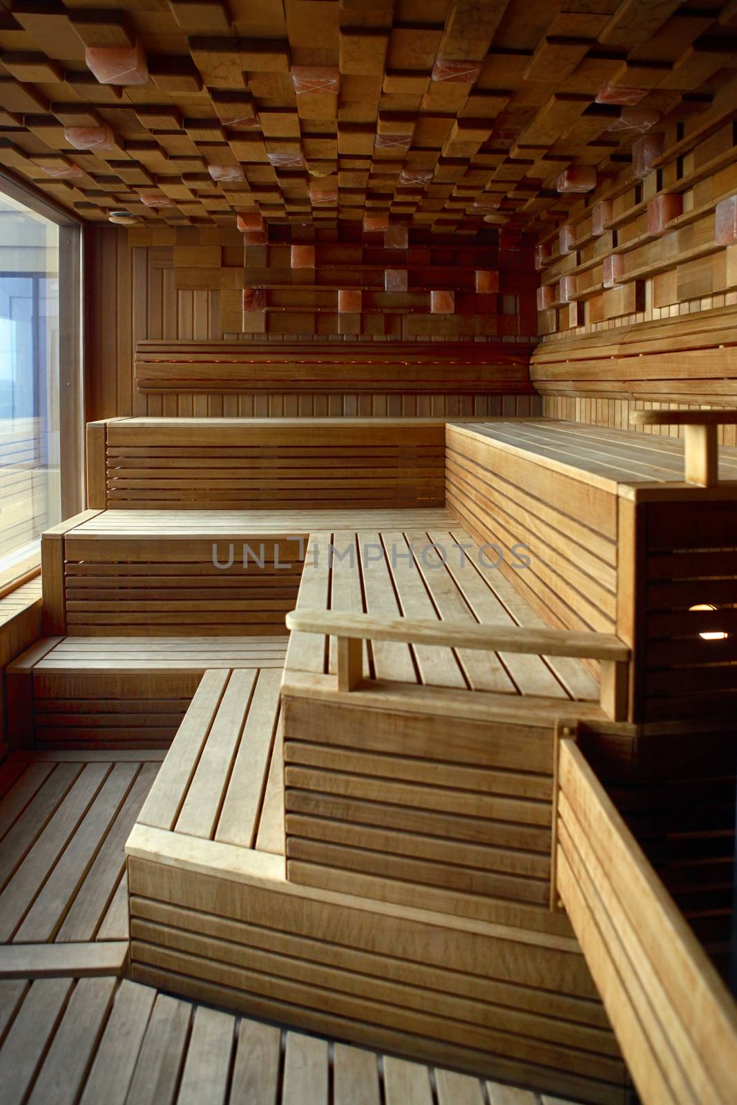 Interior of Finnish sauna