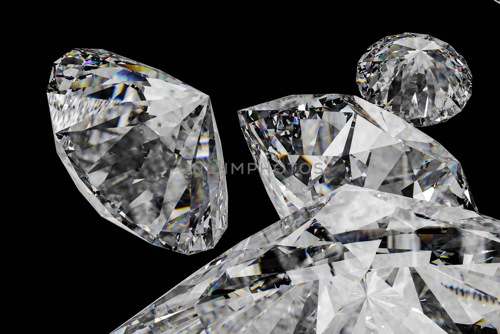 Computer digital drawing, diamond background, 3d rendering