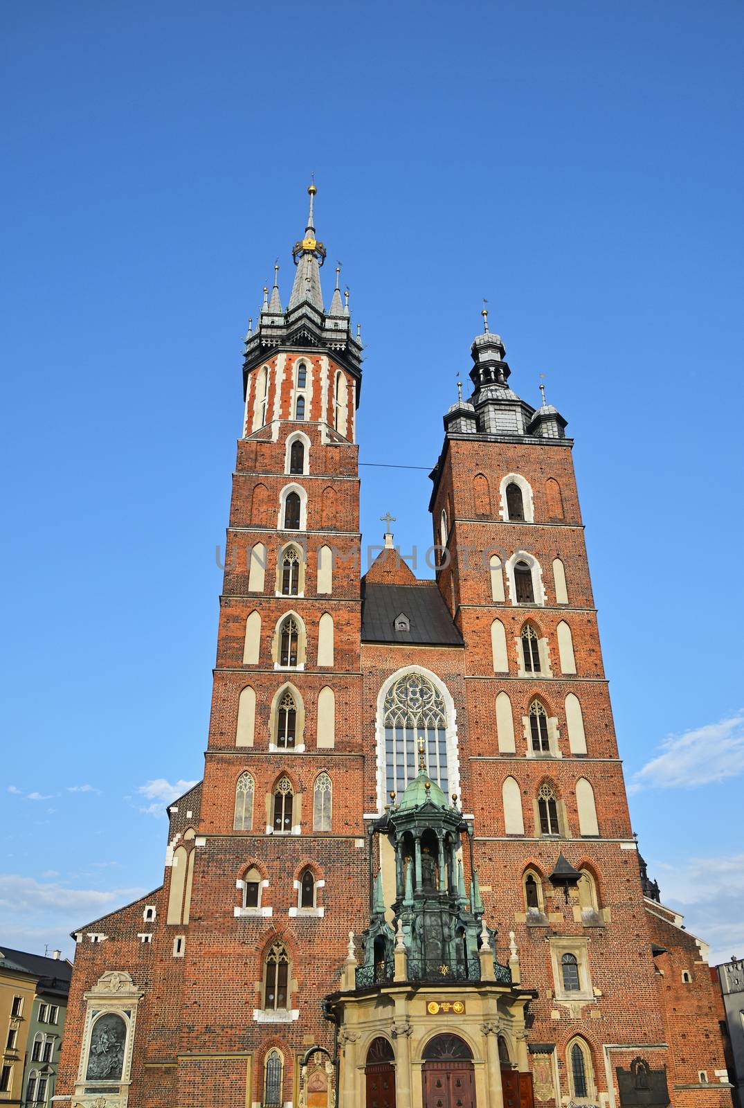 Church of Our Lady Assumed into Heaven (Saint Mary Church), a Brick Gothic church at Main Market Square in Krakow, Poland