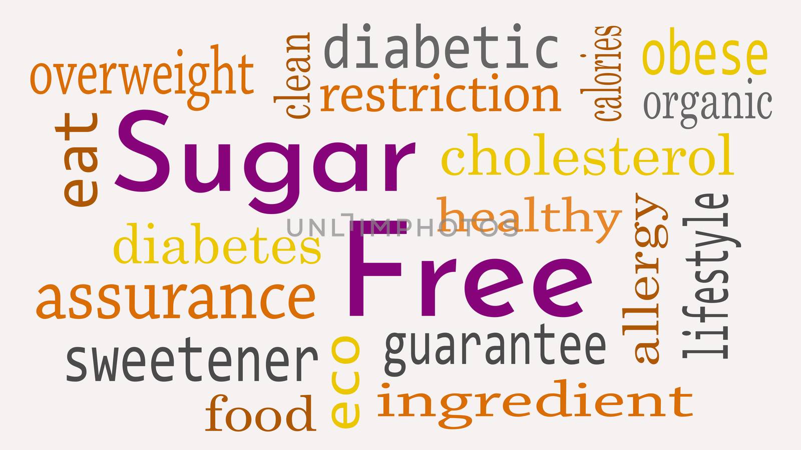 Sugar free message background. Healthy food concept - Illustrati by dacasdo