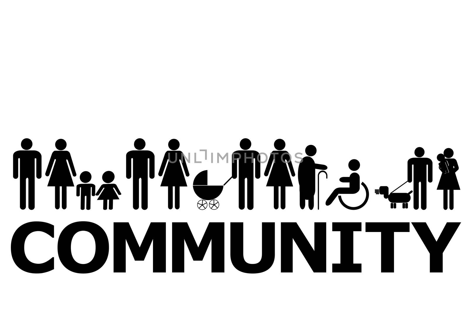 Community concept with people pictograms by hibrida13