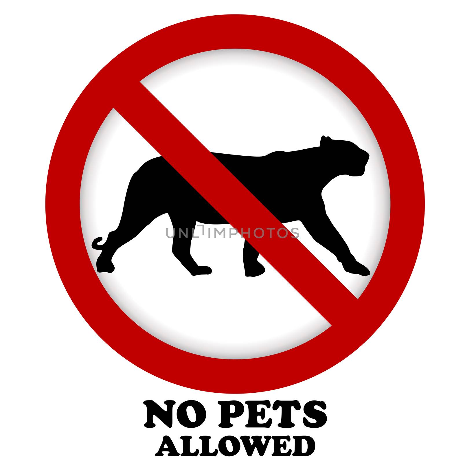 Prohibition pet sign illustration with silhouette of panther by hibrida13