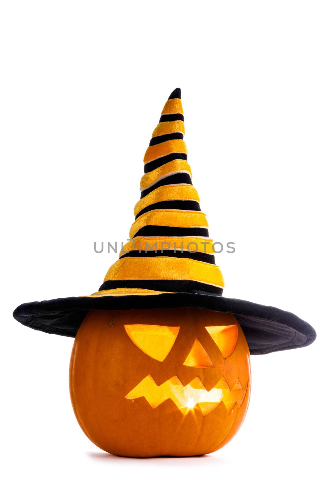 Halloween pumpkin with witches hat by Yellowj