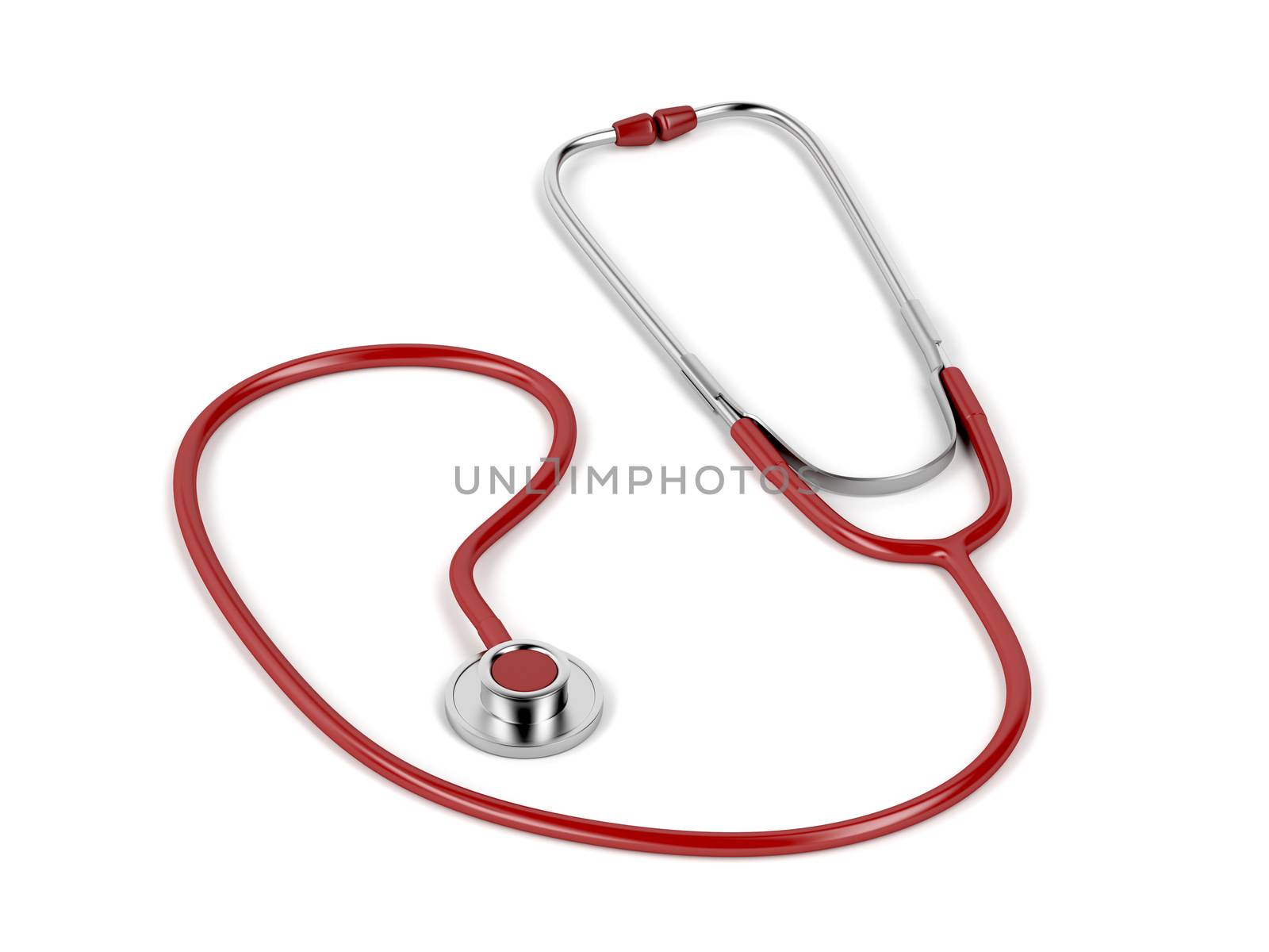 Stethoscope on white background, 3D illustration 