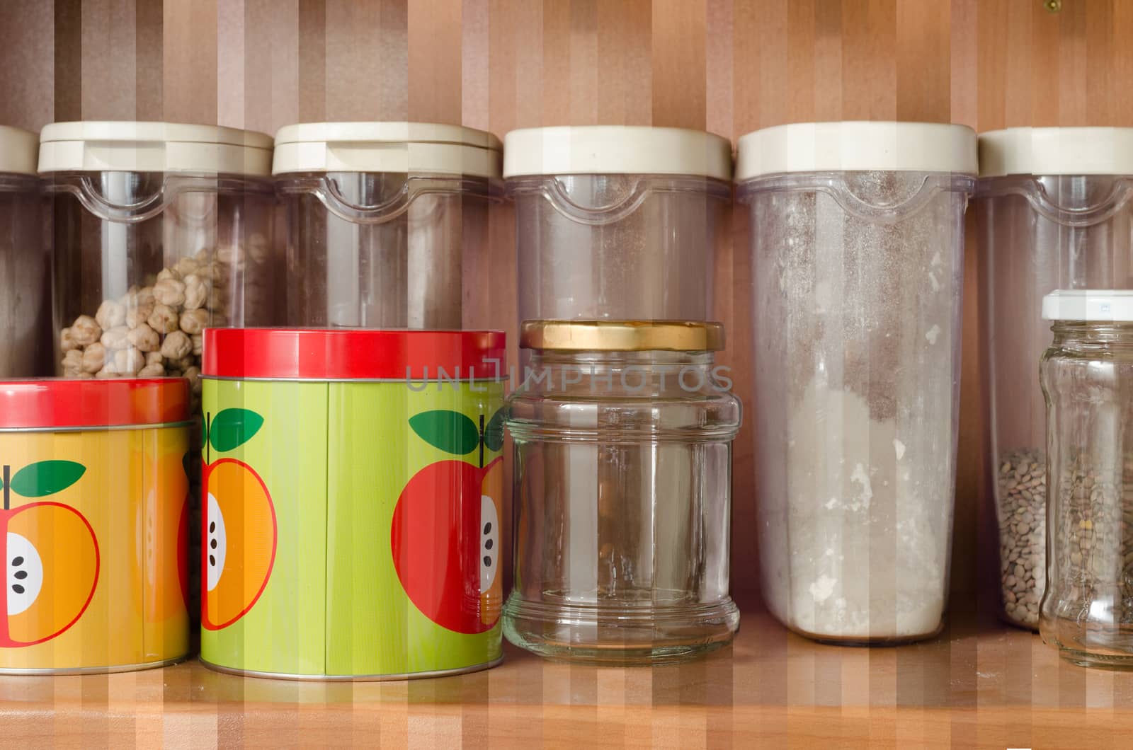 Kitchen canisters and tins with mixed light effects by mikelju