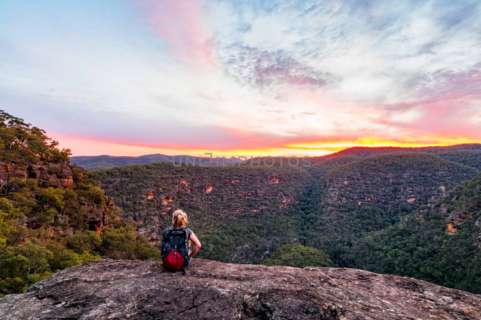 Woman in the mountain wilderness by lovleah