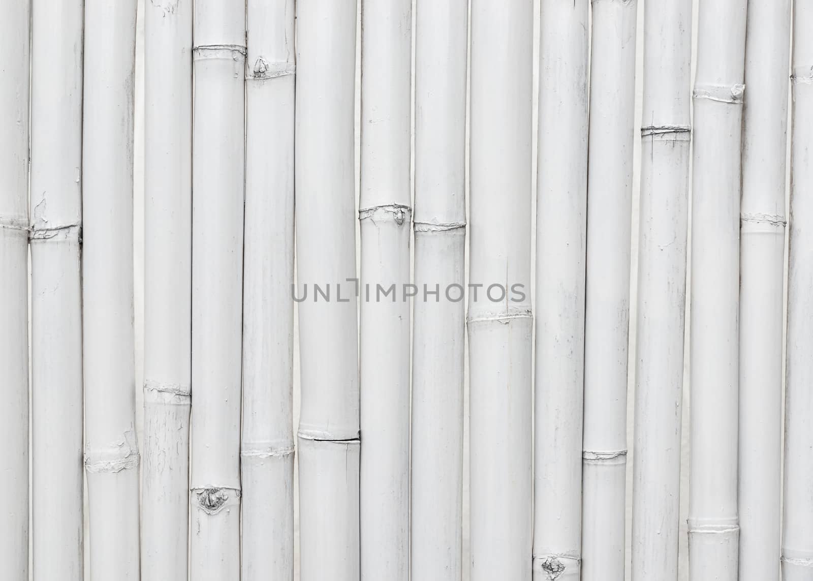 White painted bamboo wall texture or background