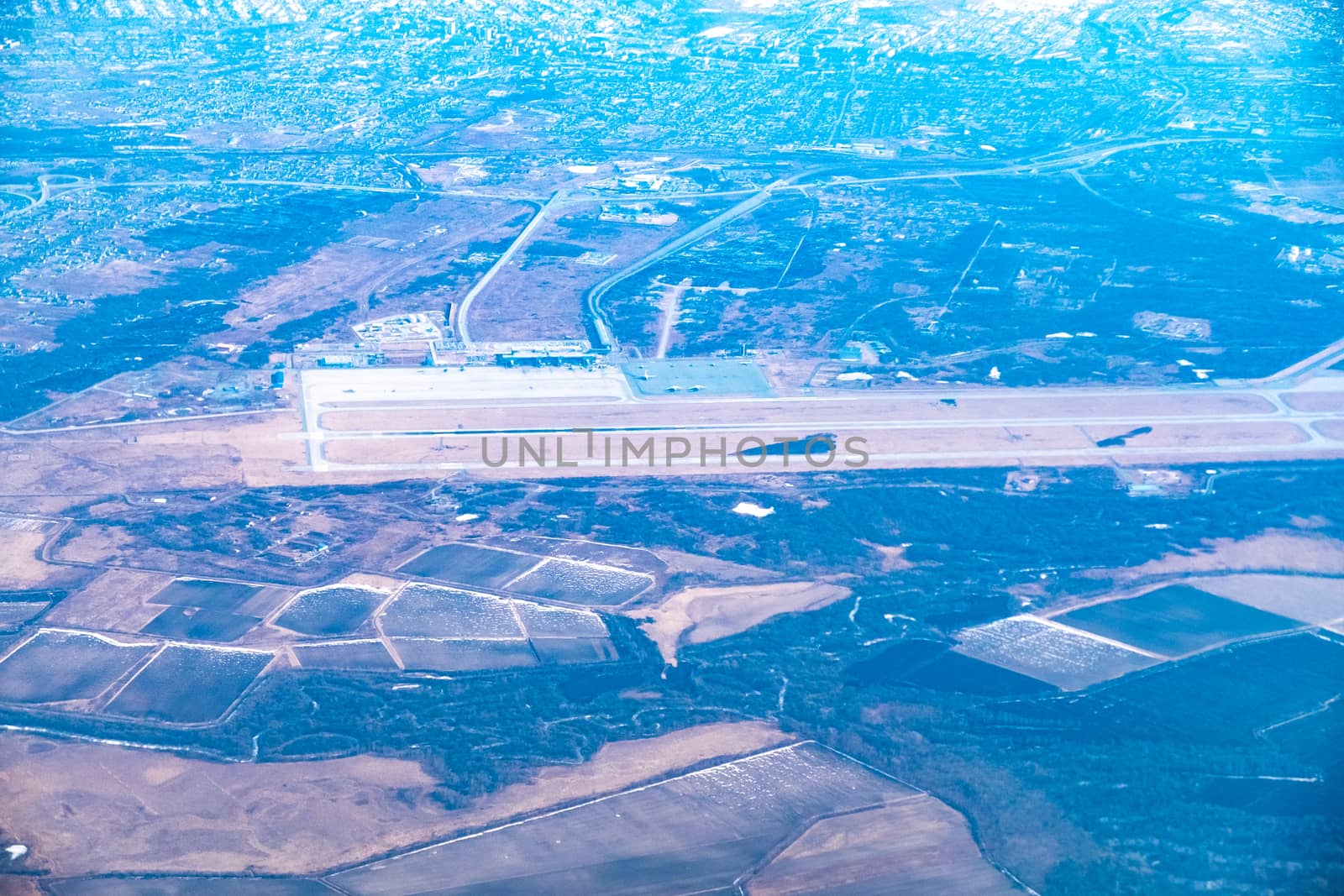 View from the plane on the outskirts of the city of Artem. Primorsky Krai. by rdv27