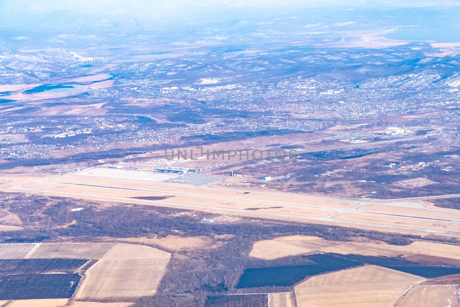 Top view of the spring landscape.