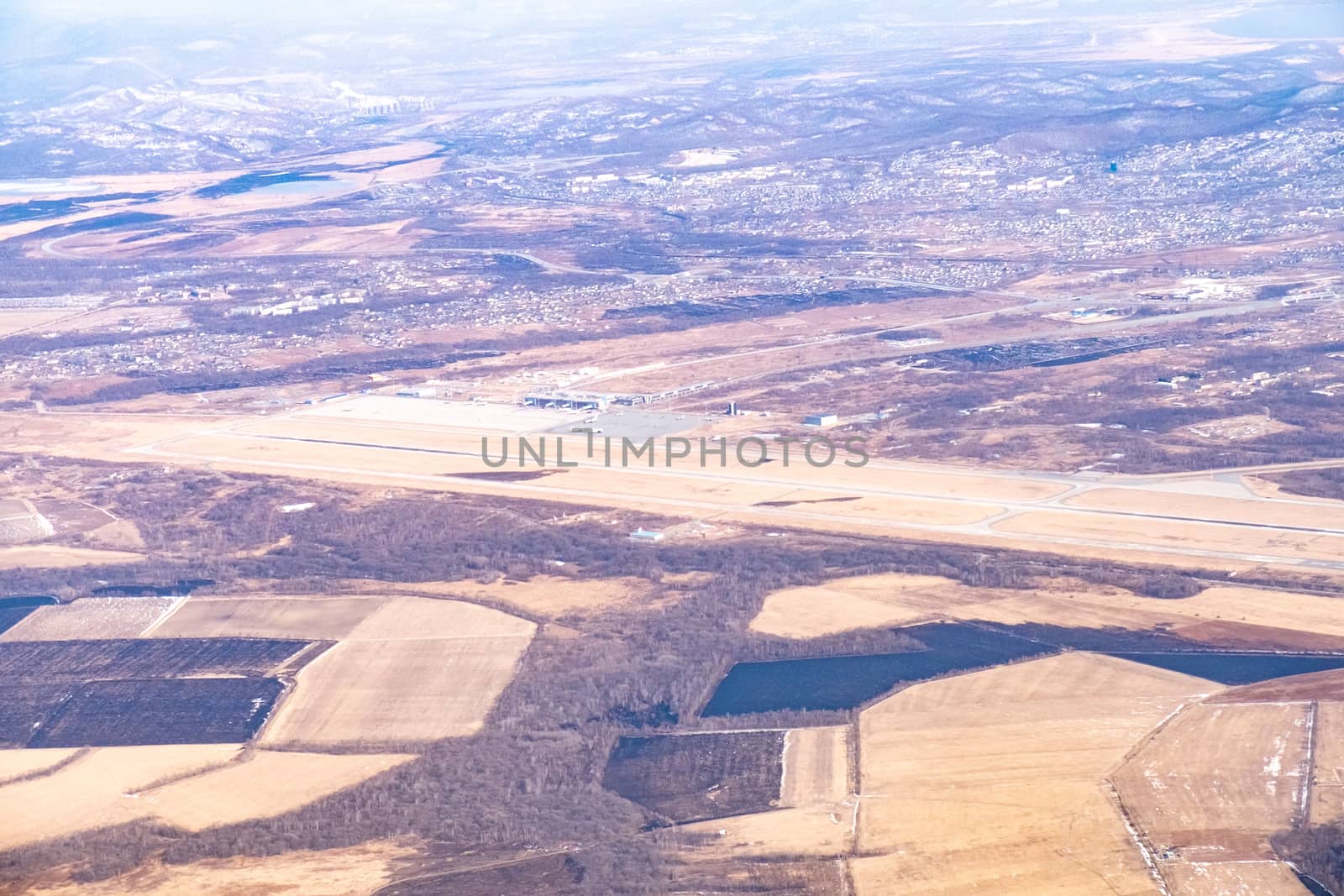 Top view of the spring landscape.