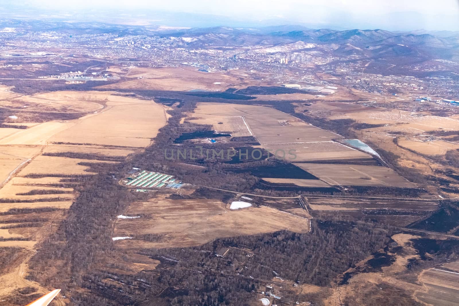 View from the plane on the outskirts of the city of Artem. Primorsky Krai. by rdv27