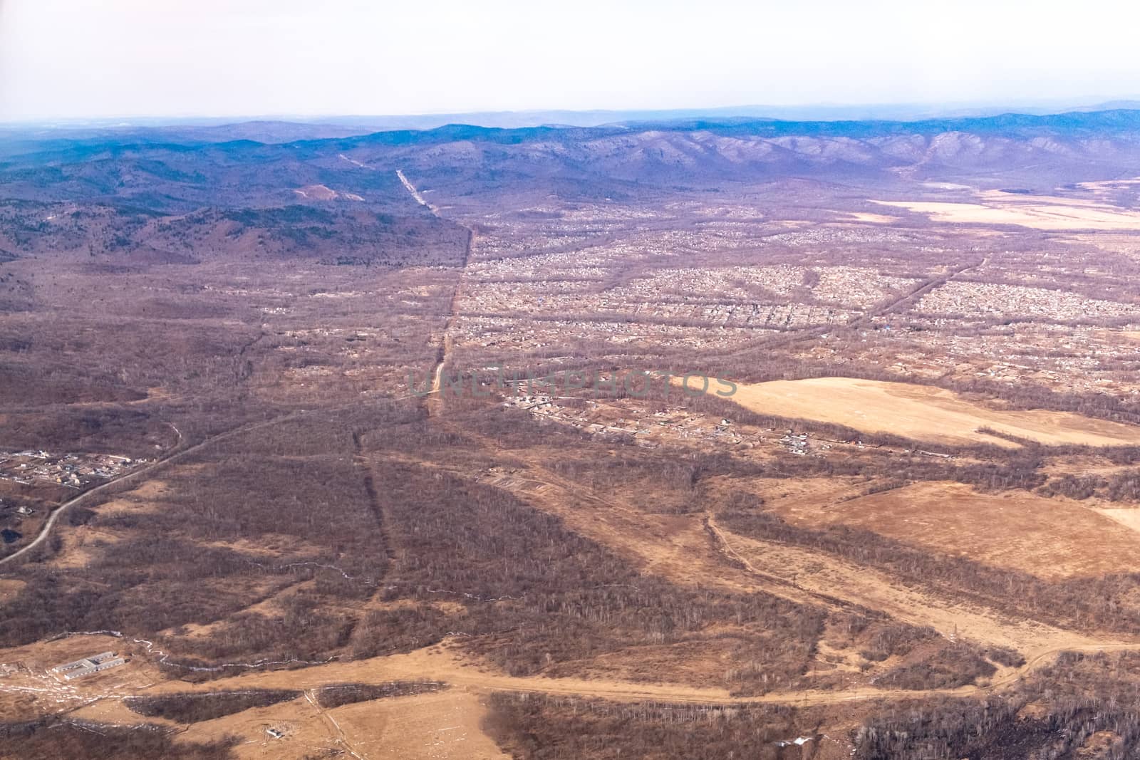 Top view of the spring landscape.