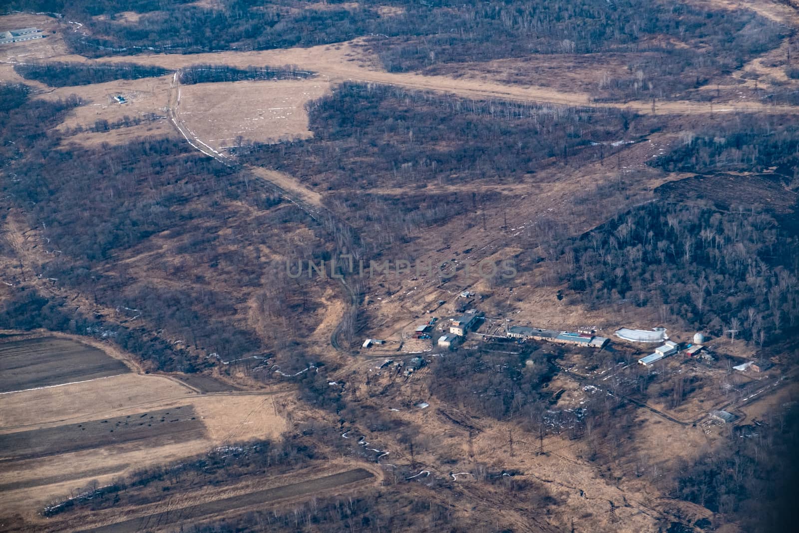 Top view of the spring landscape.