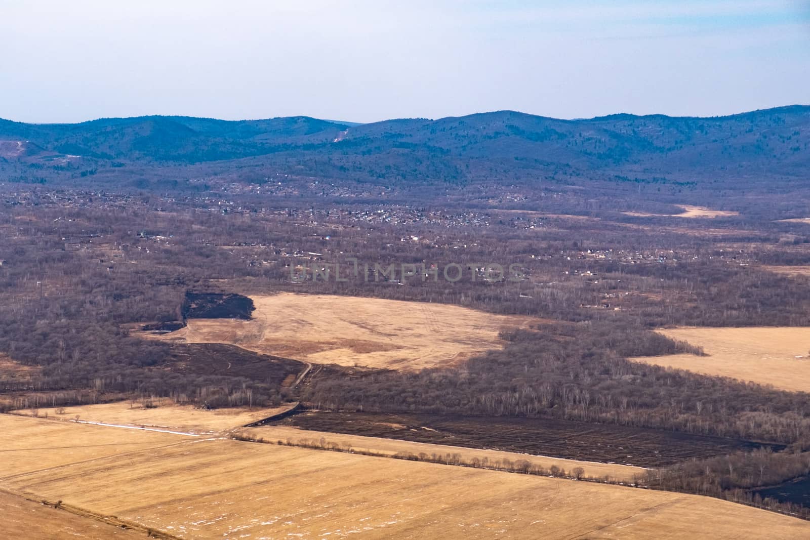 View from the plane on the outskirts of the city of Artem. Primorsky Krai. by rdv27