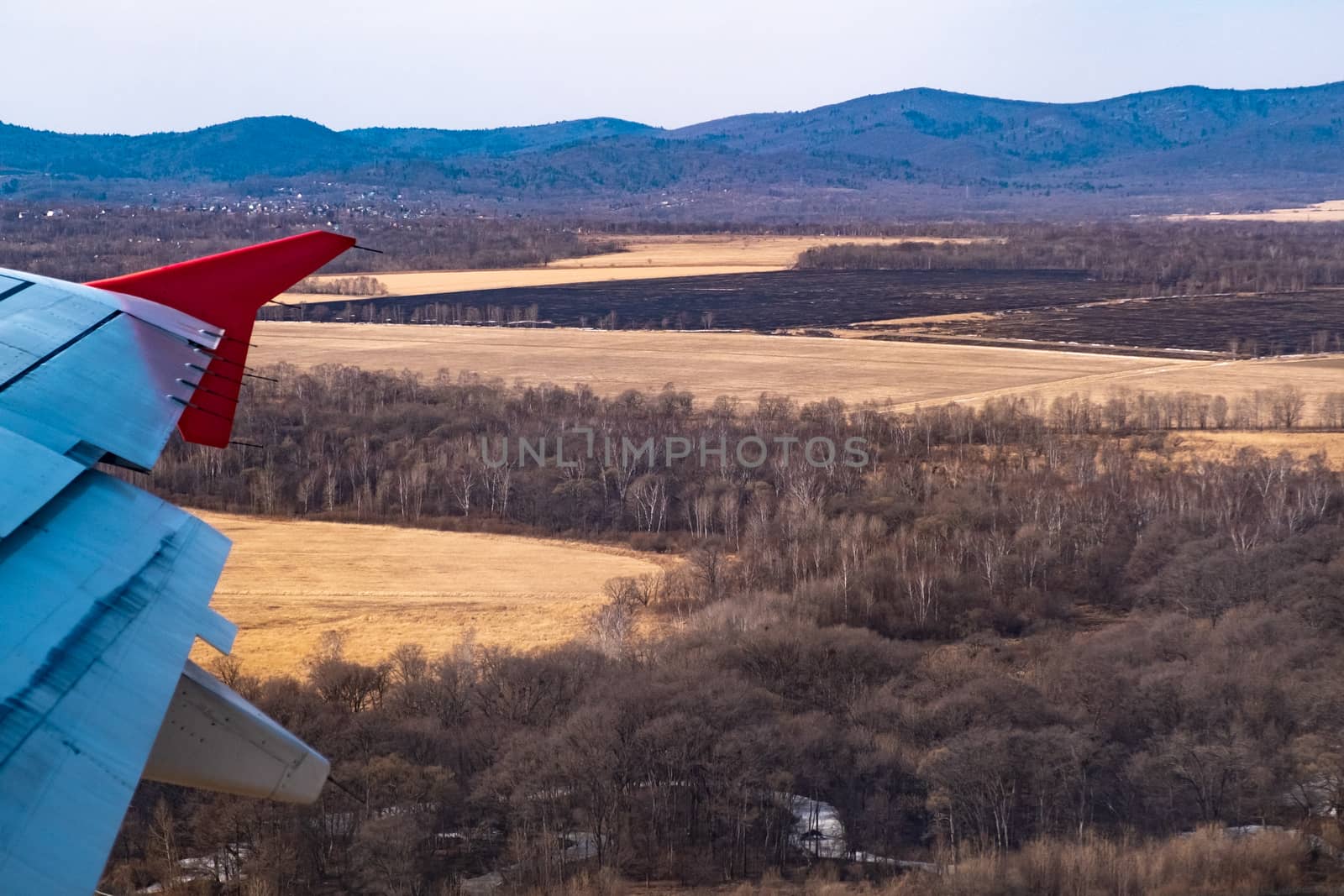 Top view of the spring landscape.