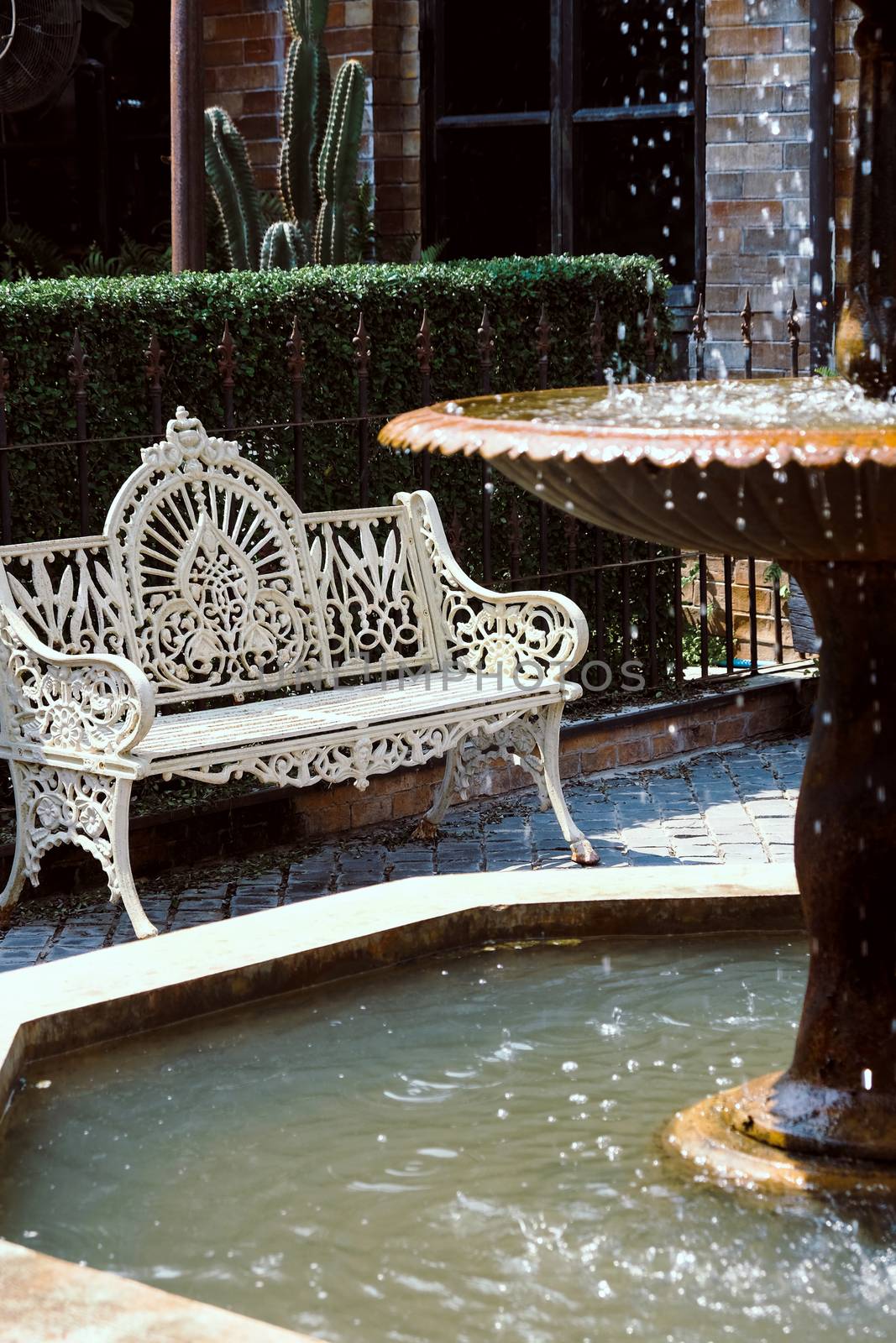 Old vintage furniture in garden