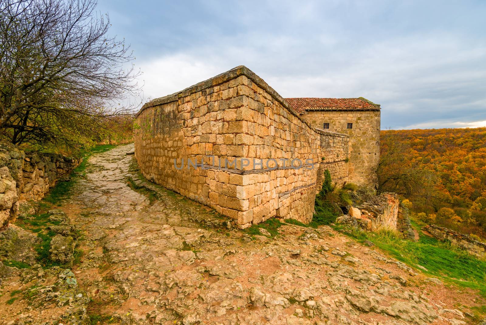 Ancient buildings of the old cave city of Chufut-Kale in Crimea, by kosmsos111