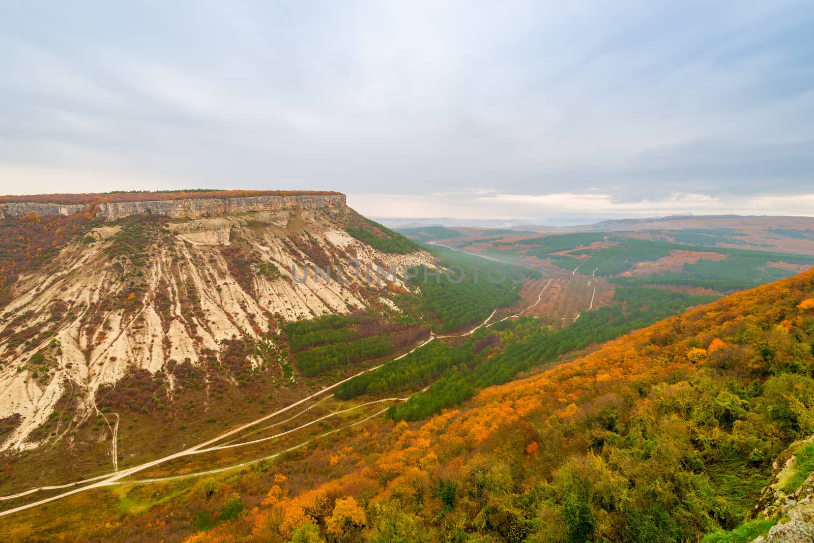 Crimea peninsula, autumn landscape - view of Table Mountain in B by kosmsos111