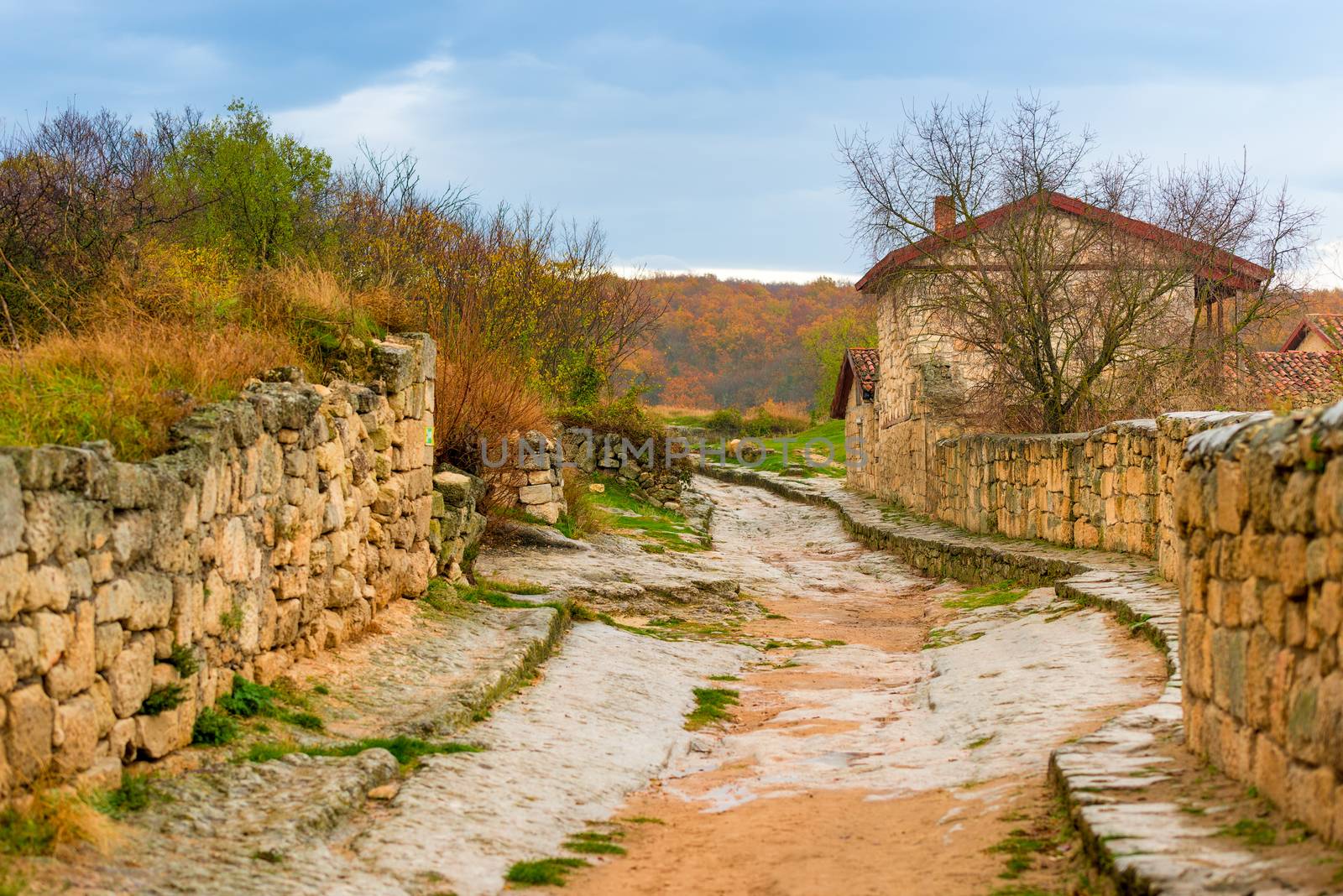 Autumn shooting of the cave city of Chufut-Kale in Bakhchisaray, by kosmsos111