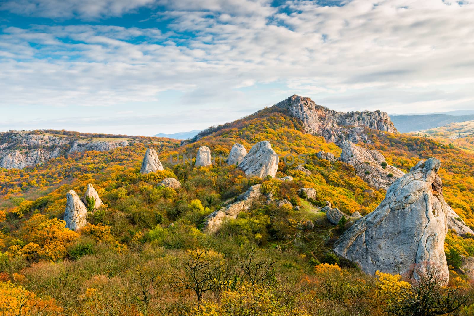 Sightseeing of the Crimea - The Temple of the Sun in an autumn sunny day