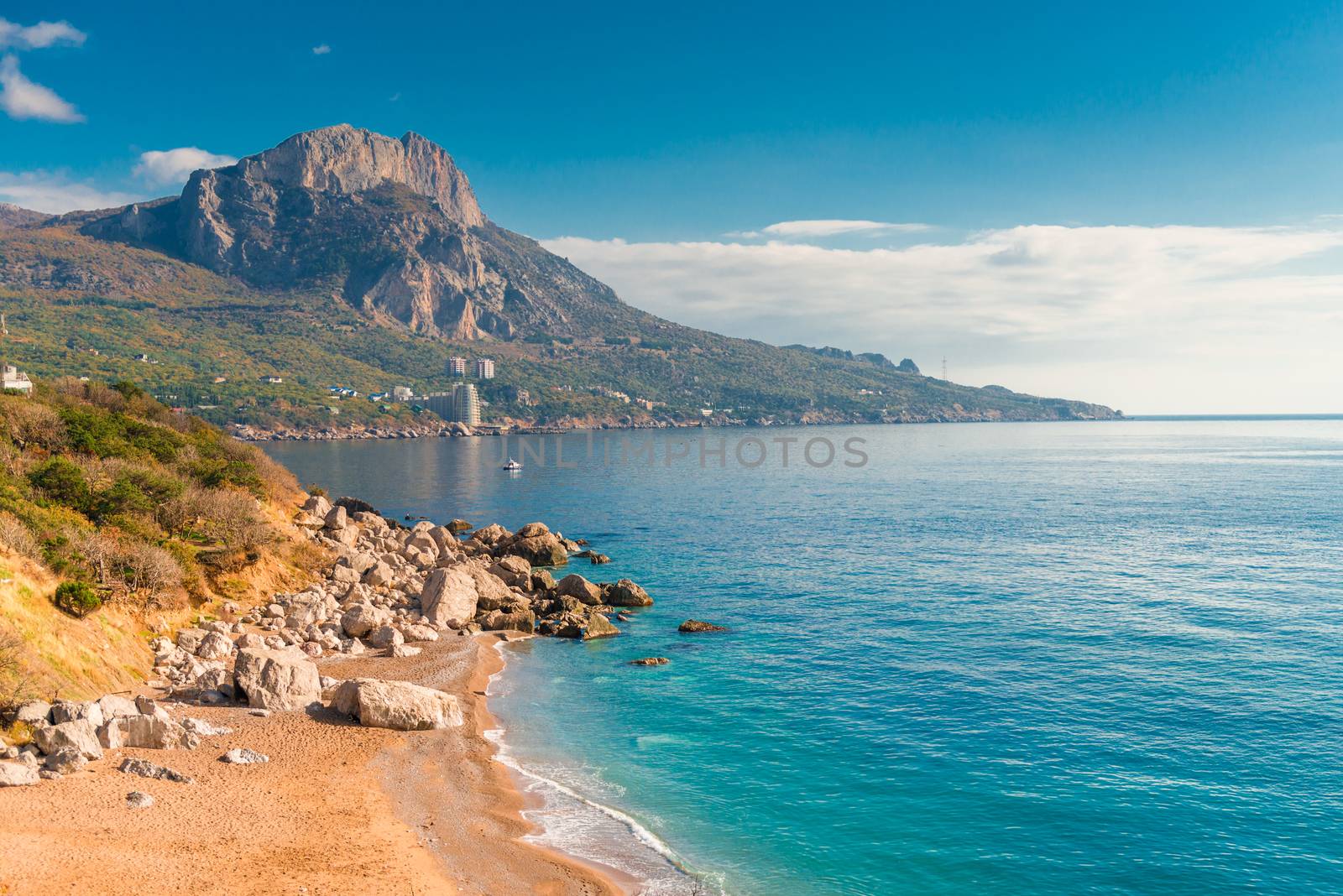 Beautiful seascape on a sunny autumn day, Crimea Russia by kosmsos111