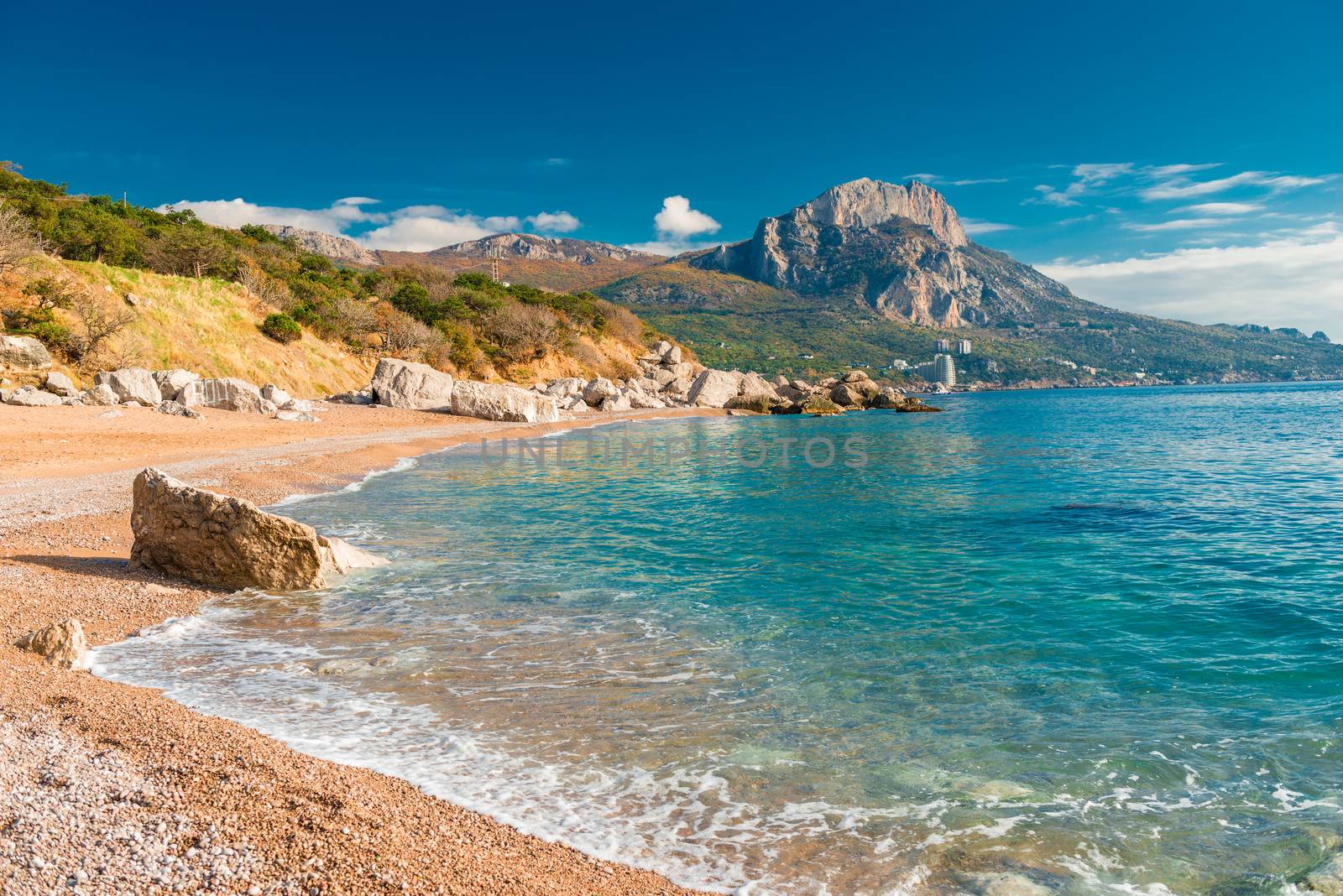 Picturesque sea bay of Laspi in Crimea, Russia