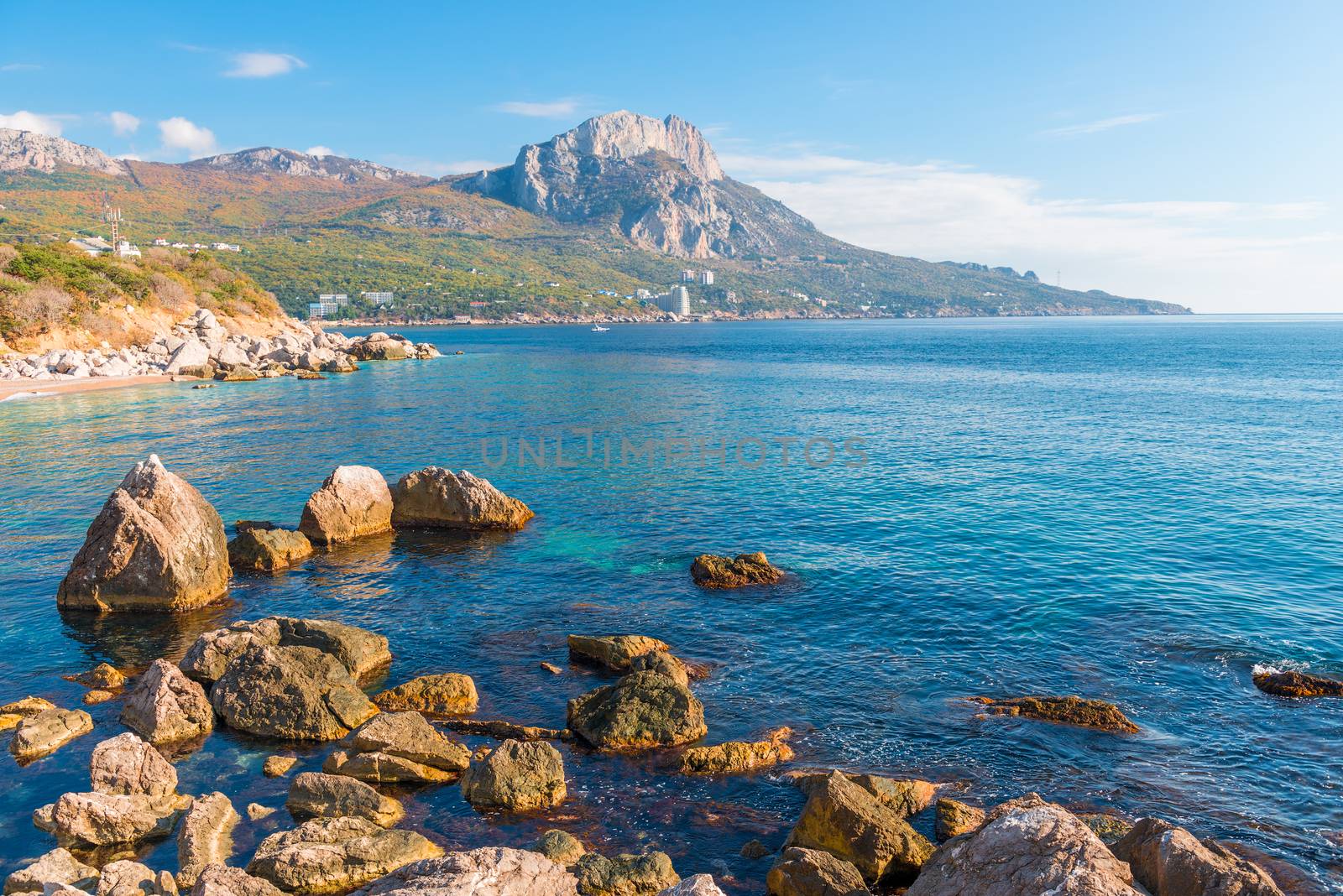 Rocky coast of the Black Sea, Crimean landscape - Laspi bay, Rus by kosmsos111