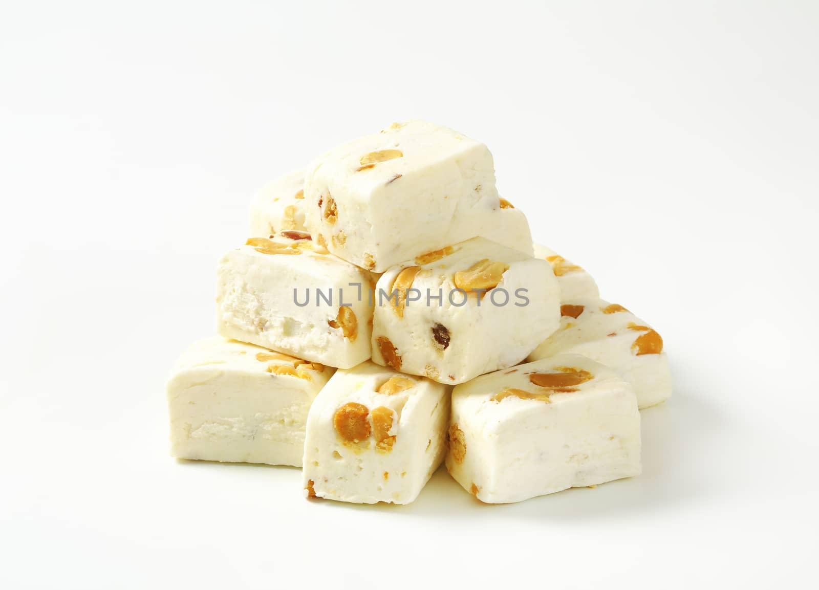 White soft nougat cubes by Digifoodstock