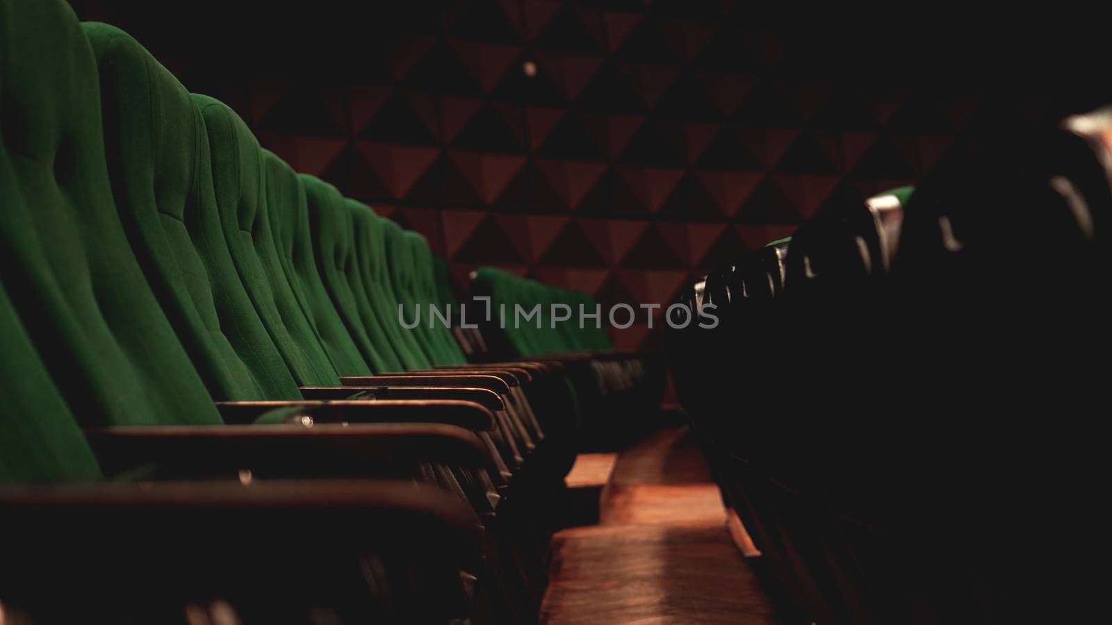 Vintage cinema theater movies audience retro seating seats, green, nobody by natali_brill