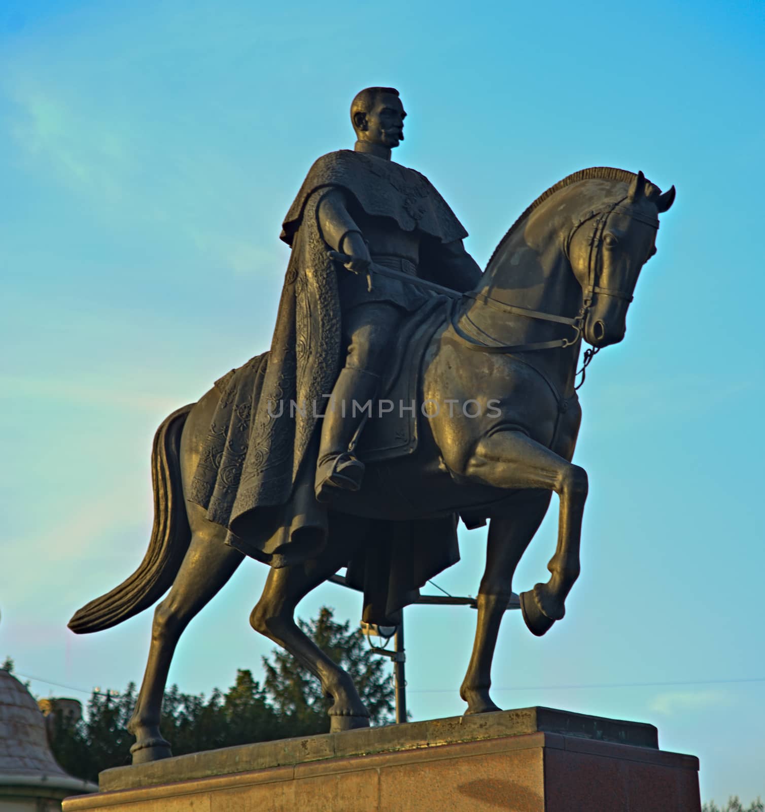 Monument of King Peter of Sebia ridding a horse