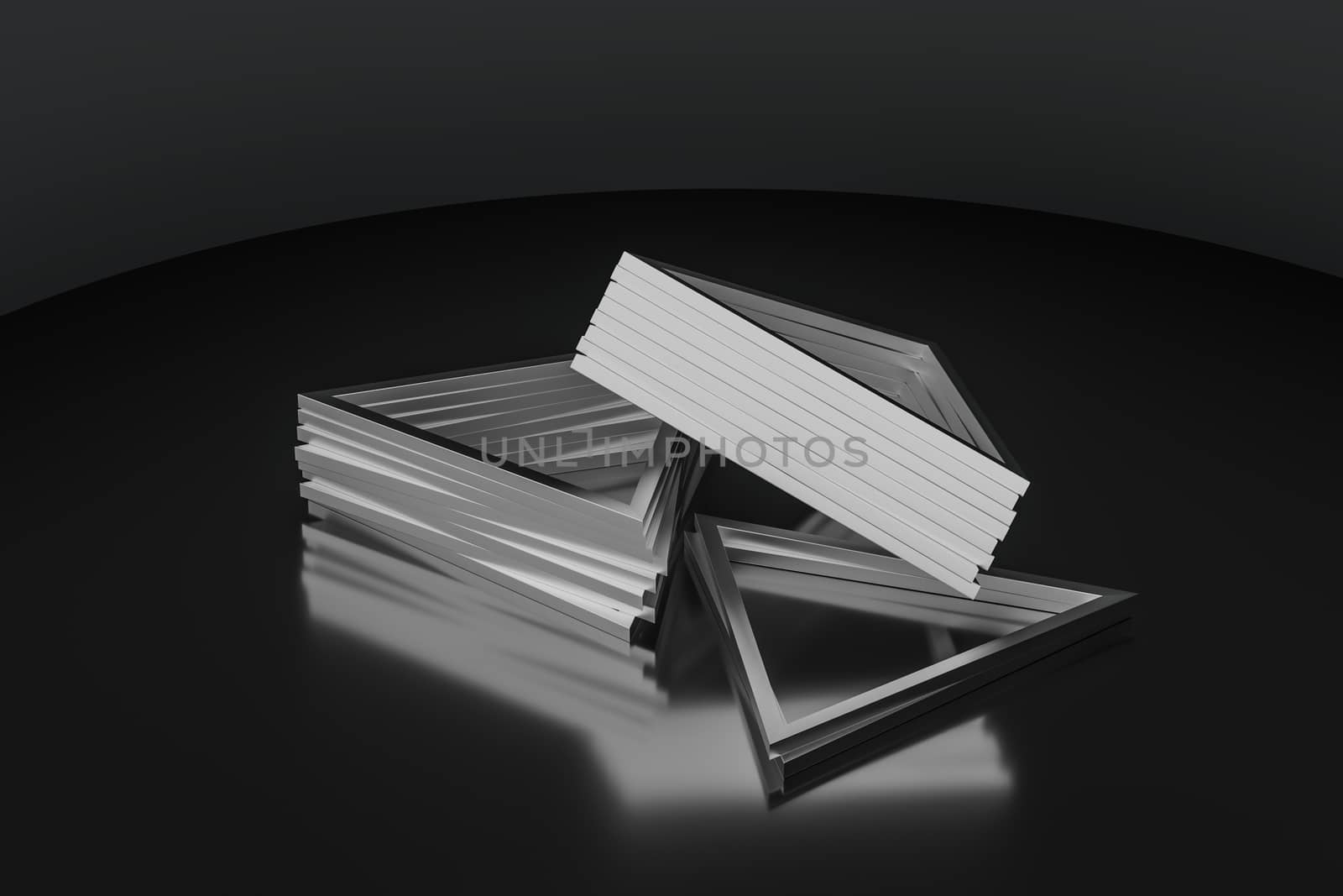 3d rendering, triangle metal framework, industrial background by vinkfan