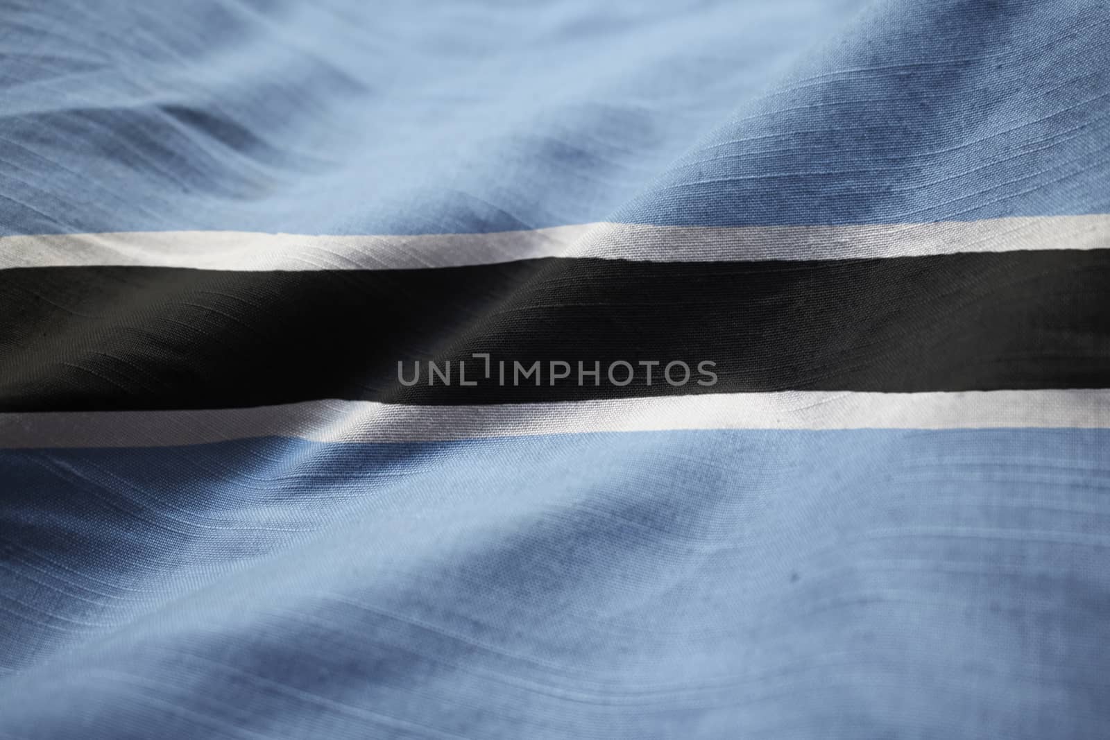 Closeup of Ruffled Botswana Flag, Botswana Flag Blowing in Wind by shaadjutt36