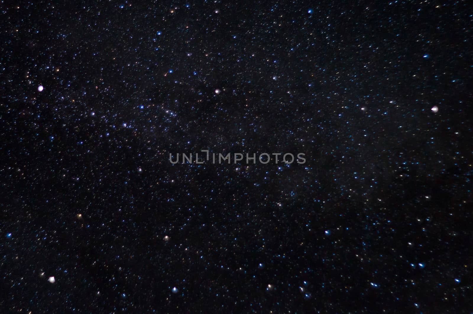 Long exposure night photo. A lot of stars with constellations. Far from the city. Night beautiful landscape.